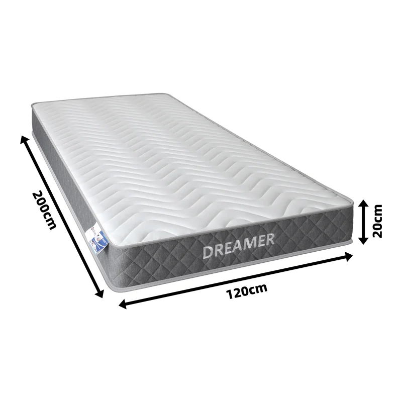 Двулицев компресиран матрак dreamer с пружини 20 см 120x200 см
