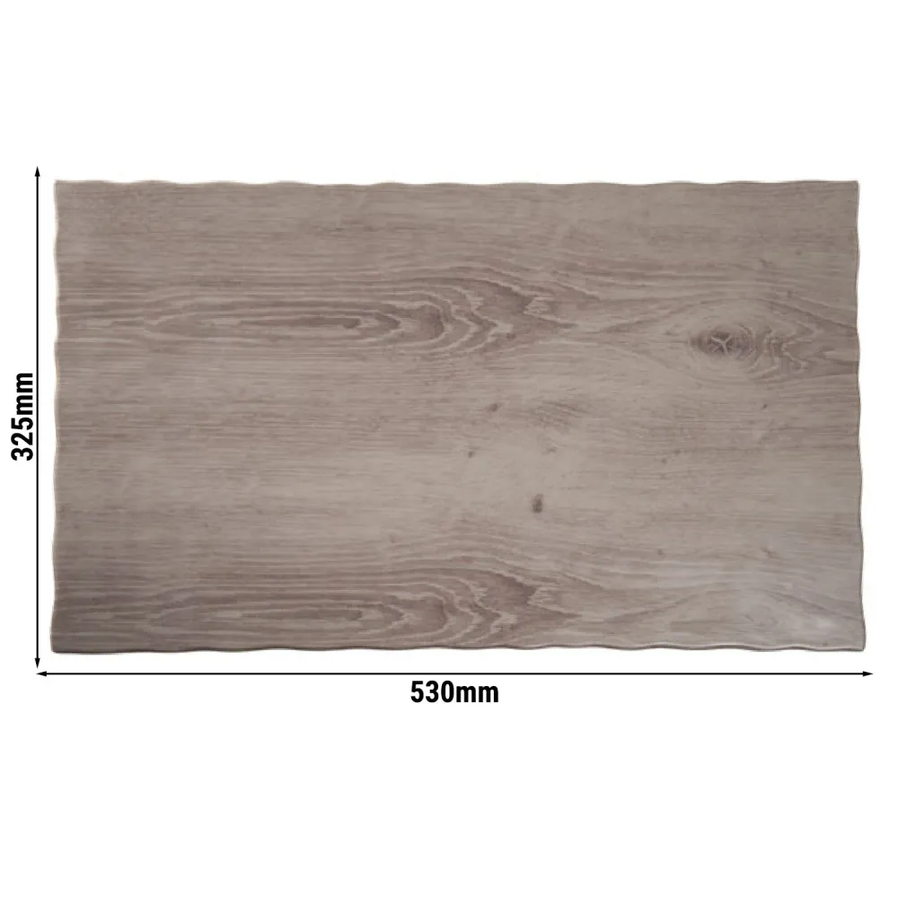 (6 бр.) Меламиново плато GN 1/1 - DRIFTWOOD - Меламин - 530x325mm - Височина: 15mm - Сив