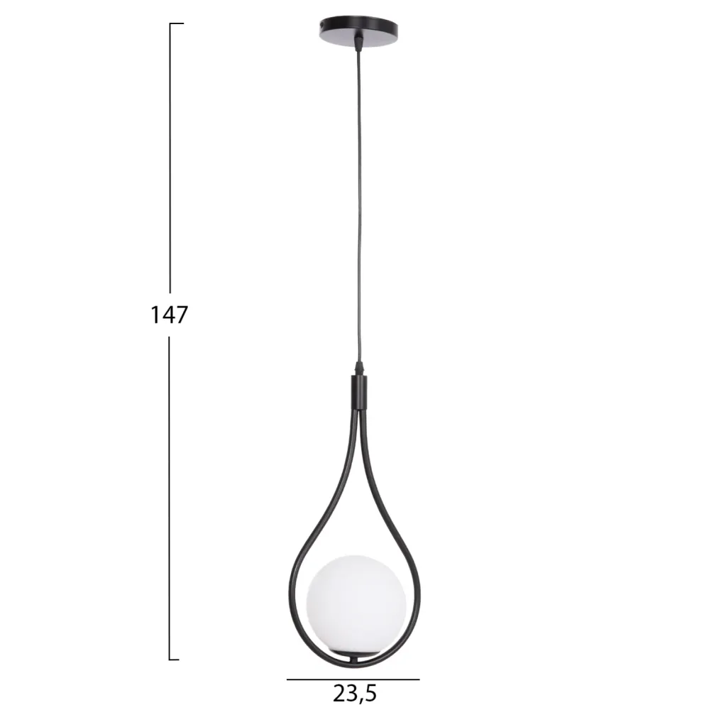 Таванна лампа DROPLET черен цвят 23.5x12x147см