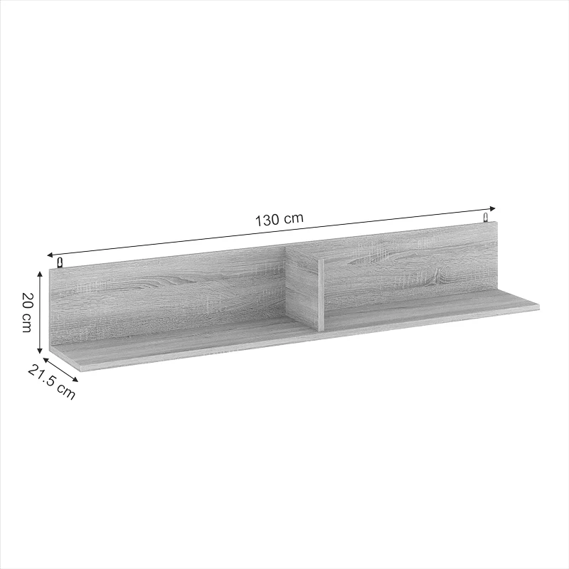 Стенен рафт Drowel цвят сонома 130x21.6x20cм