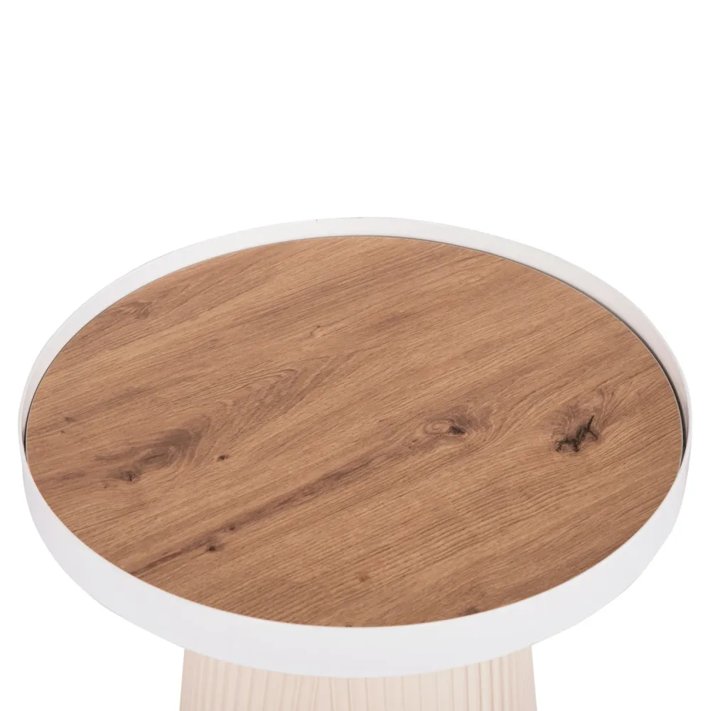 Комплект холни маси DUNCAN 2 бр цвят крем Φ80cm & Φ45cm