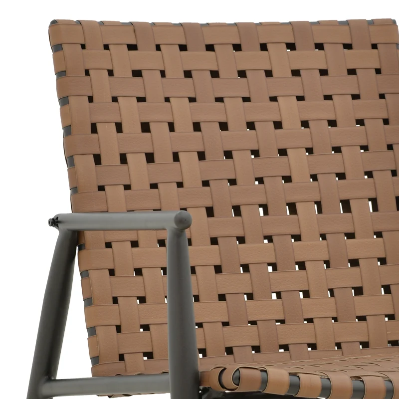 Градински стол EAMON черен алуминий и пе ратан в кафяв нюанс 73.5x62x77cm