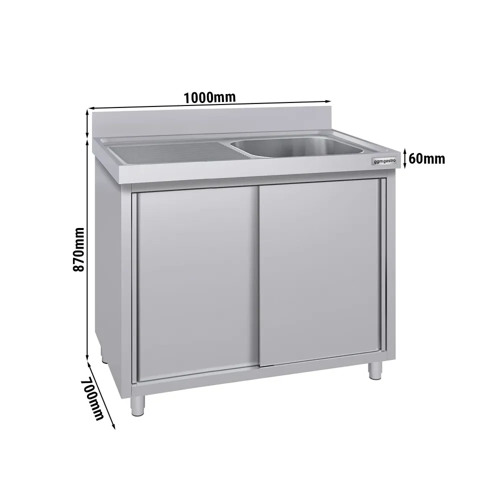 Шкаф с мивка ECO - 1000x700mm - с 1 корито вдясно