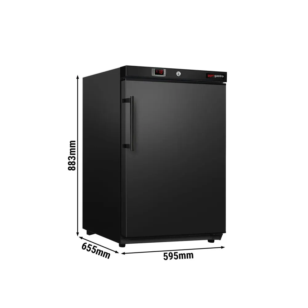 (2 бр.) Витринен фризер ECO - 115l - с 1 стъклена врата и 3 рафта - Черен