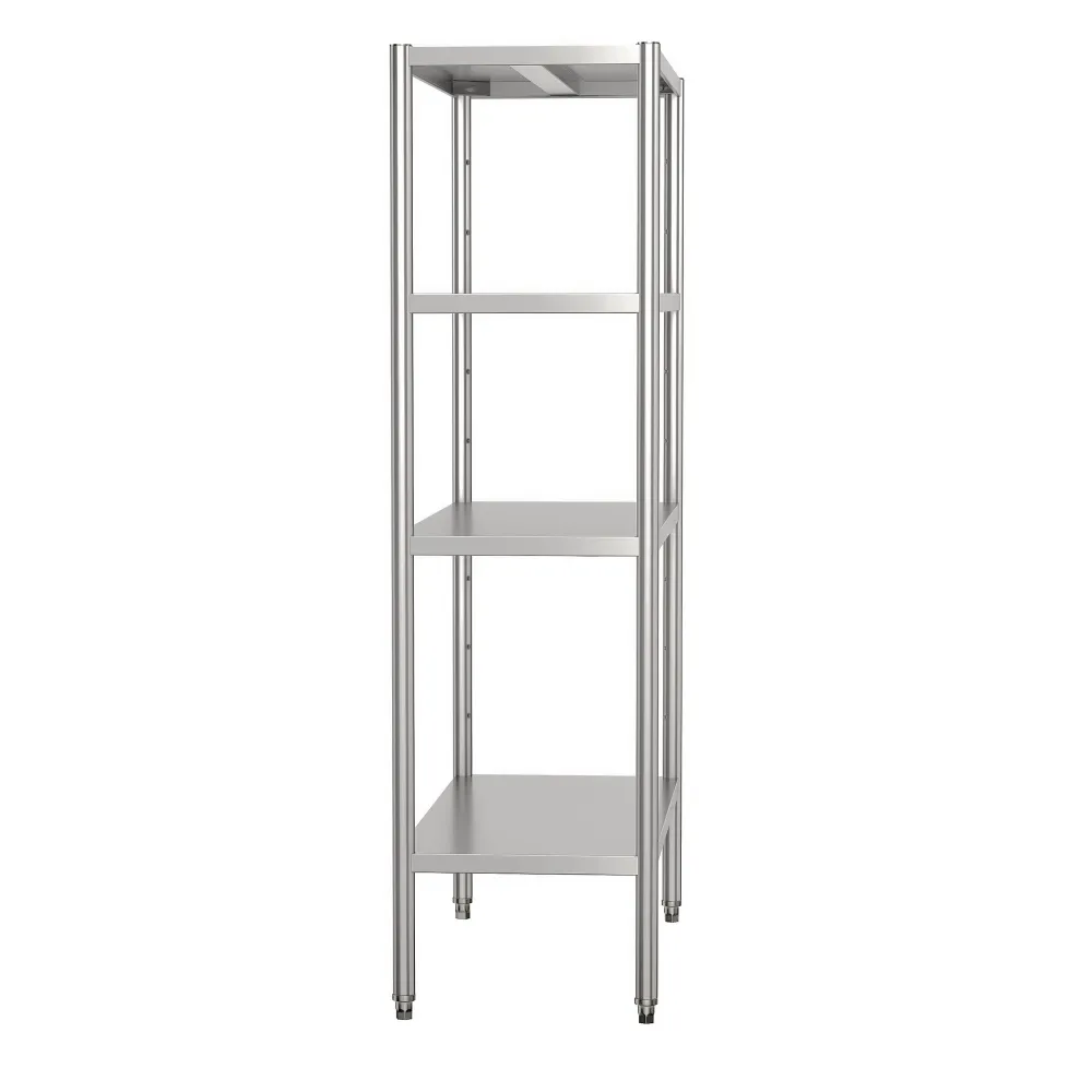 Професионален Стелаж от неръждаема стомана ECO - 1200x500mm - с 4 рафта (регулируеми по височина)