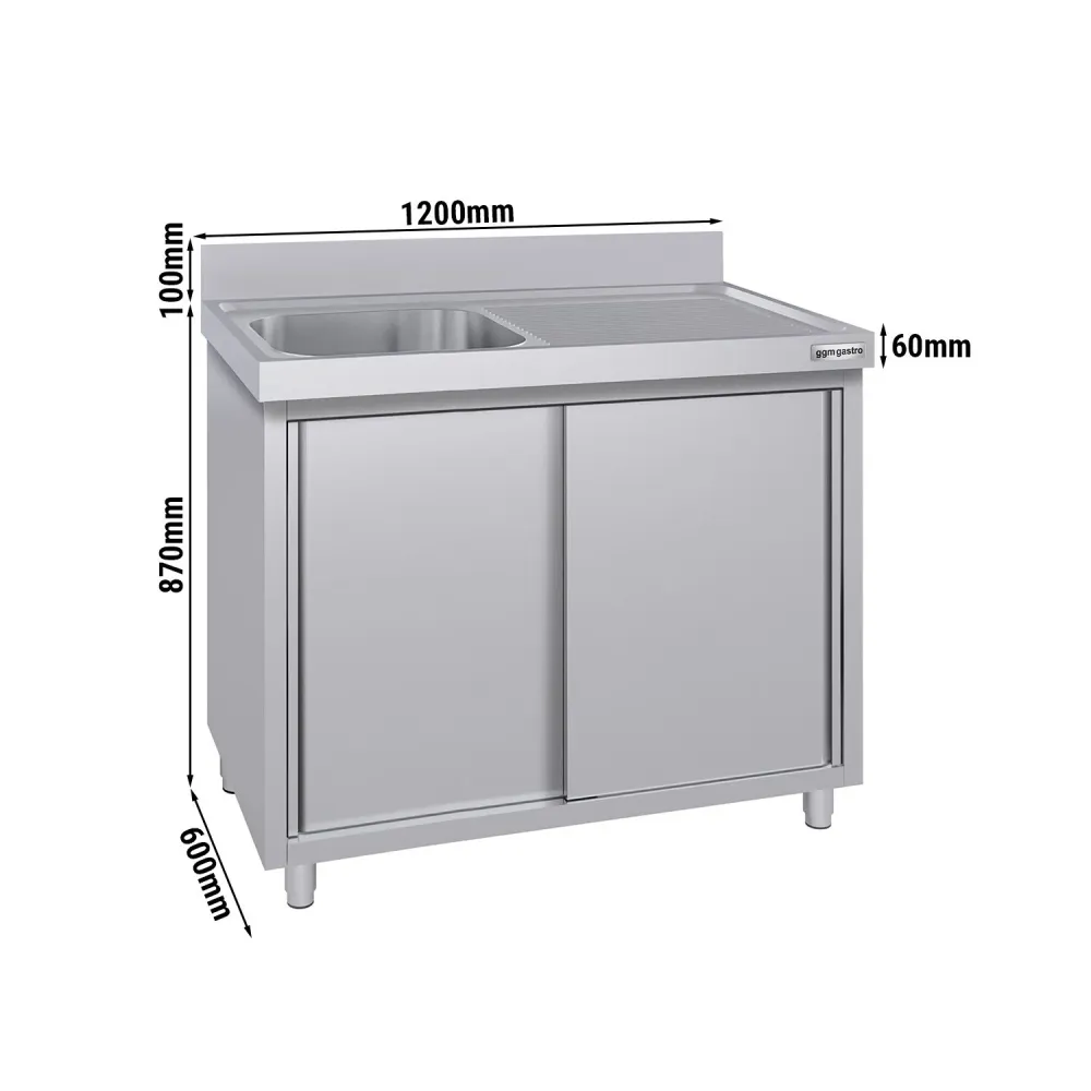 Шкаф с мивка ECO - 1200x600mm - с 1 корито вляво