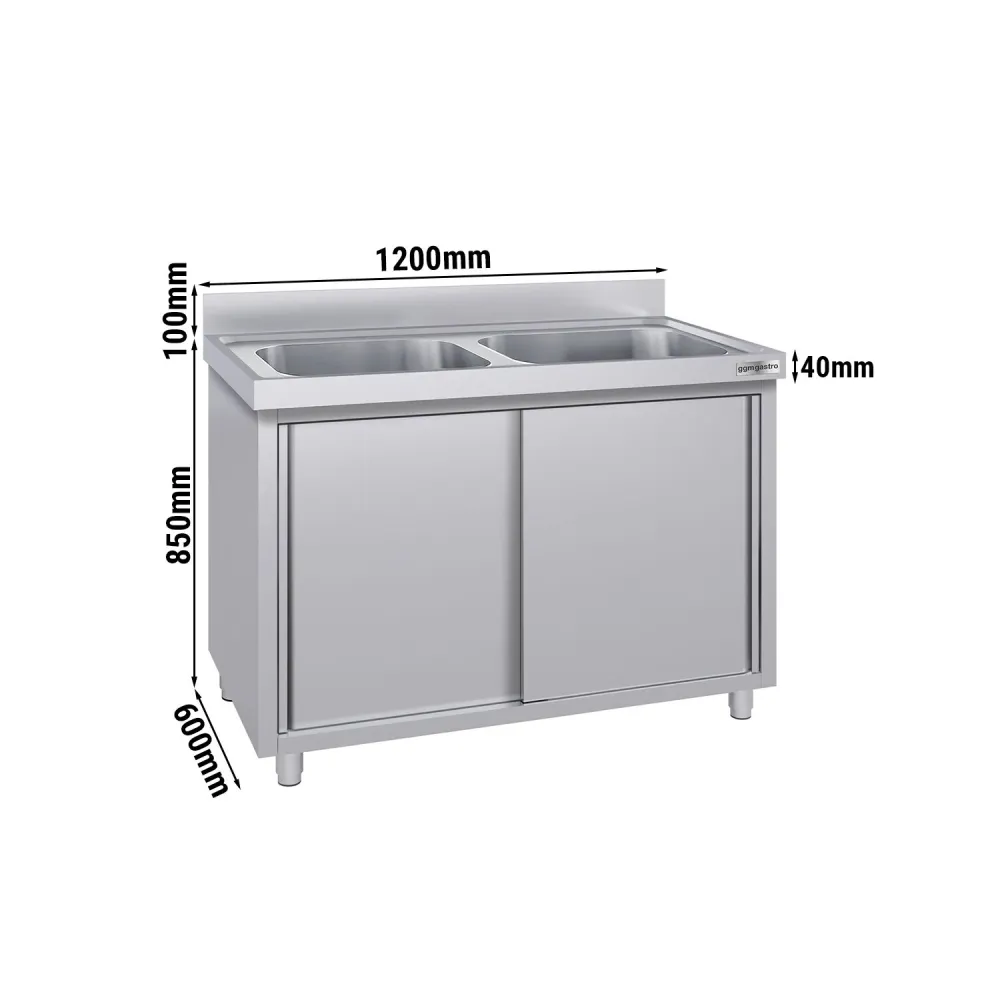 Шкаф с мивка ECO - 1200x600mm - с 2 корита