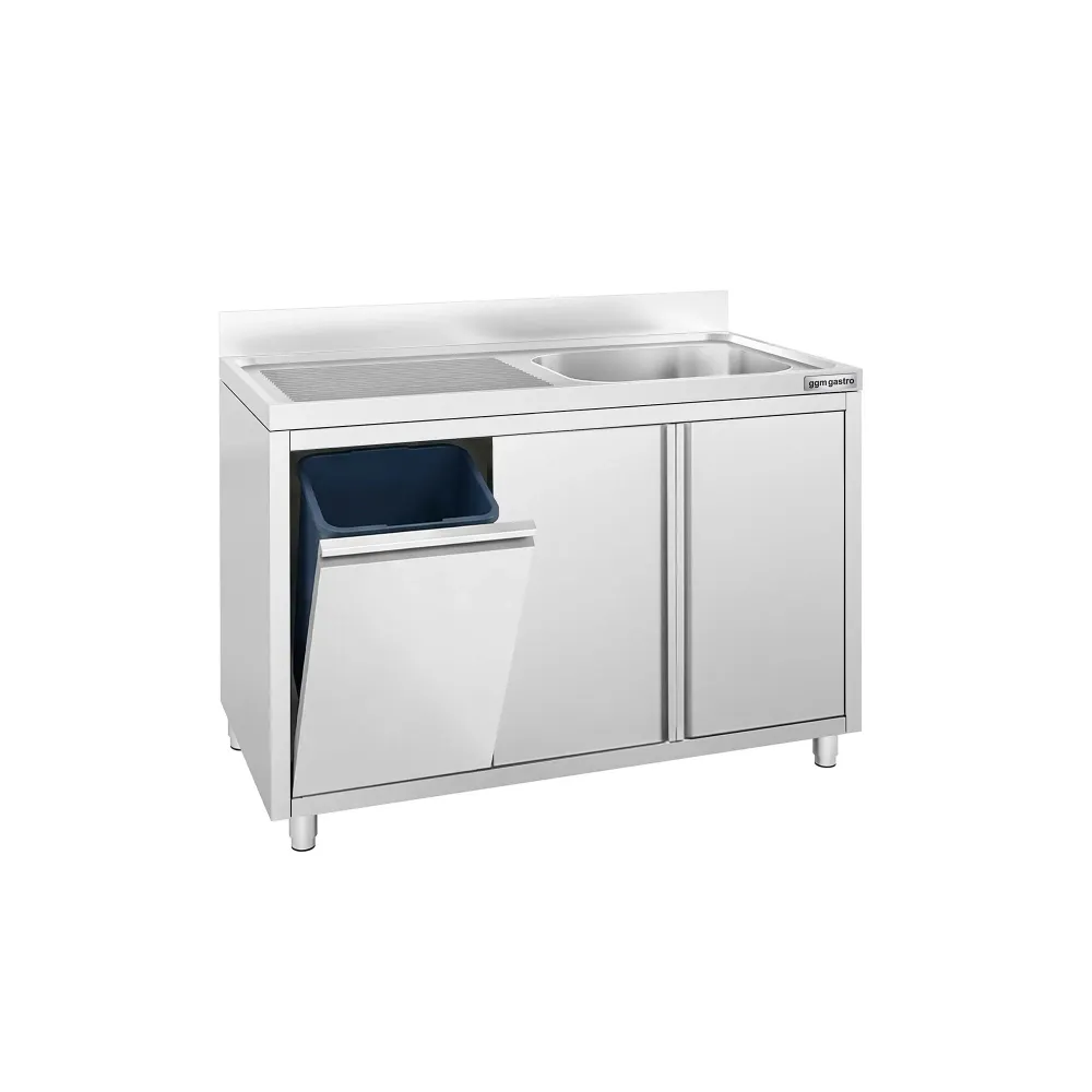 Шкаф с мивка ECO - 1200x700mm - с кофа за отпадъци и 1 корито вдясно