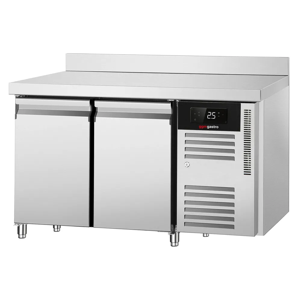 Професионална хладилна маса ECO - 1360x700mm - с 2 врати - GN 1/1 - вентилирано охлаждане - с гръб 100мм