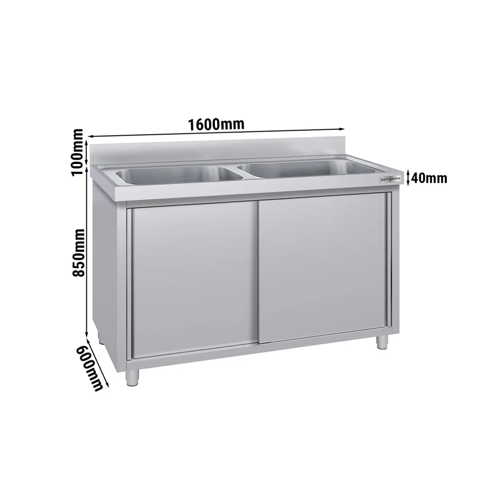 Шкаф с мивка ECO - 1600x600mm - с 2 корита