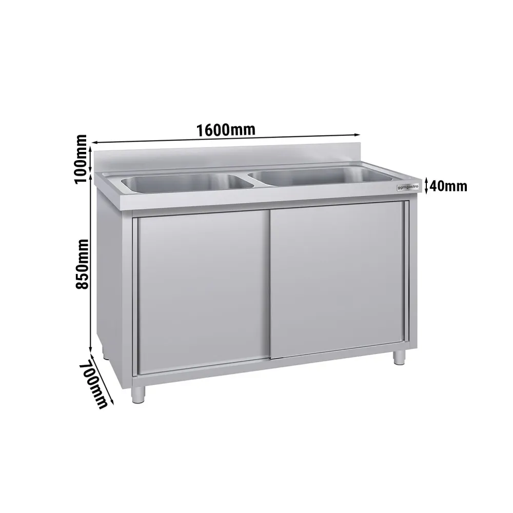 Шкаф с мивка ECO - 1600x700mm - с 2 корита