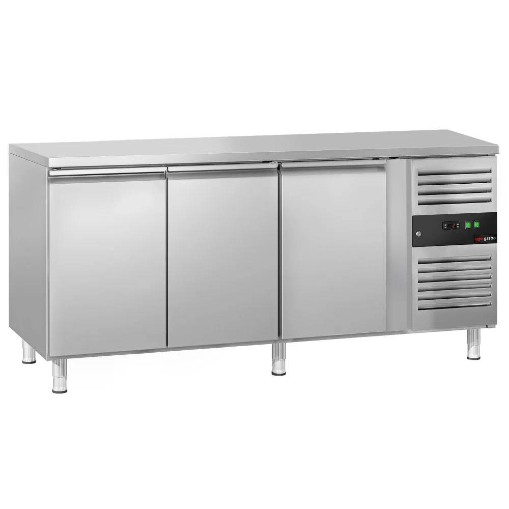 Професионална хладилна маса ECO - 1795x700mm - с 3 врати - GN 1/1 - вентилирано охлаждане - автоматично размразяване