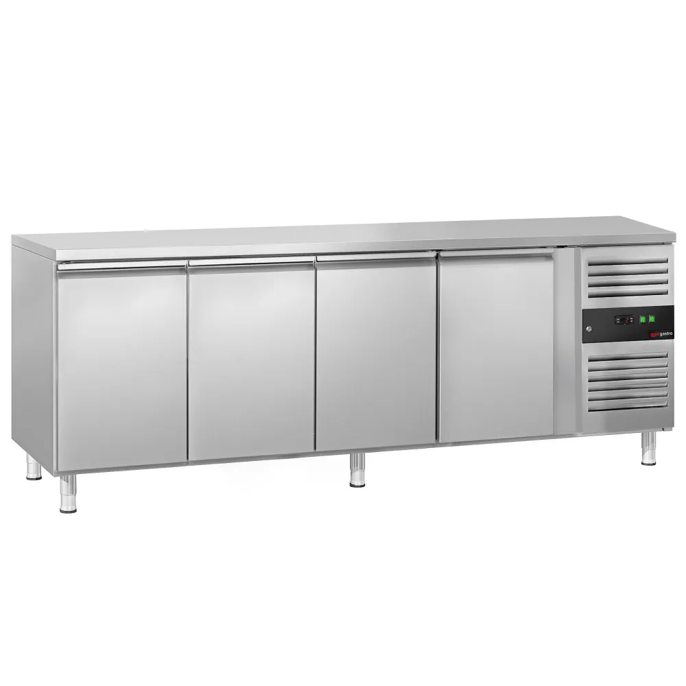 Професионална хладилна маса ECO - 2230x700mm - с 4 врати - GN 1/1 - вентилирано охлаждане - автоматично размразяване