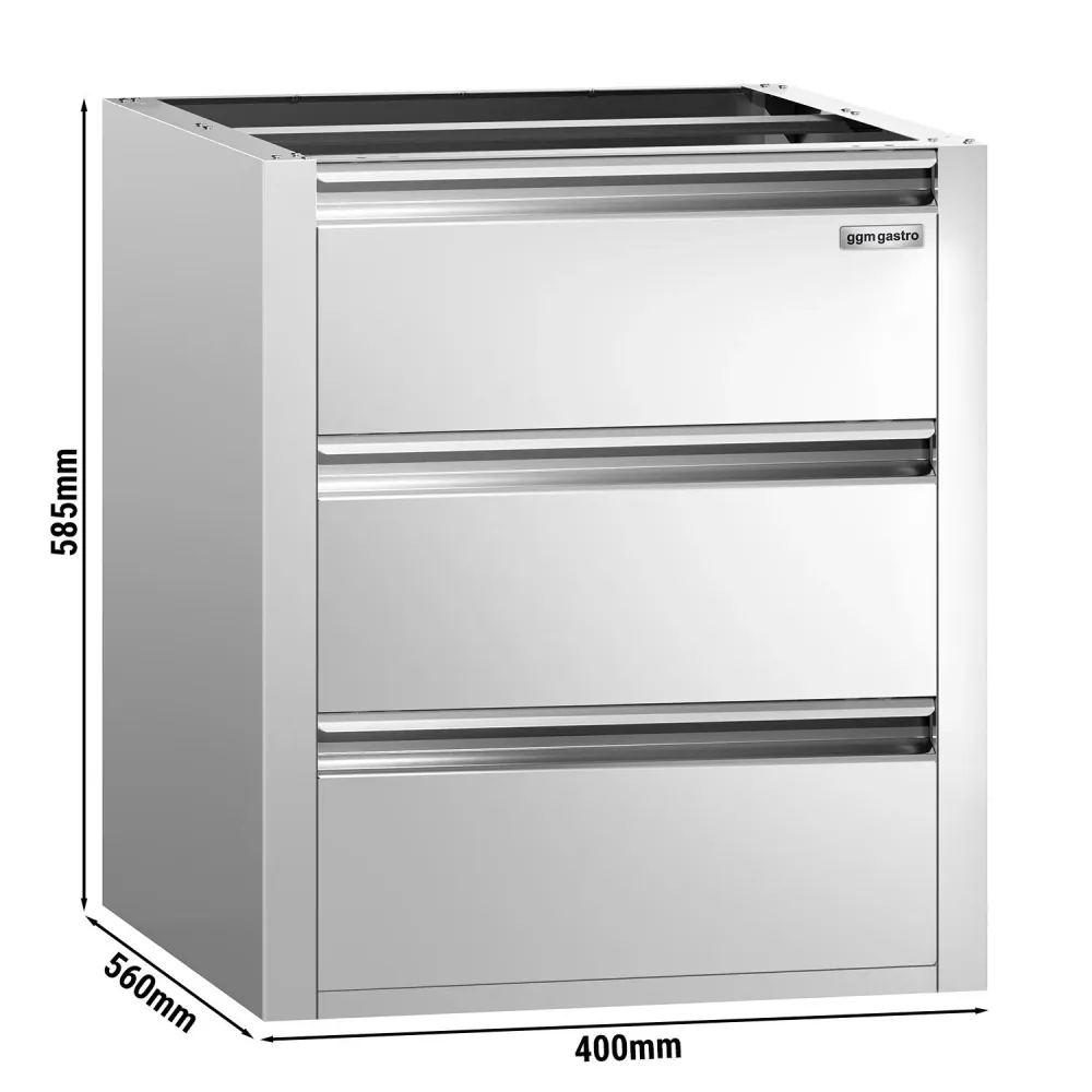 Блок с чекмеджета ECO - 3 чекмеджета - 400x560mm - за работни маси серия ATK 600mm дълбочина