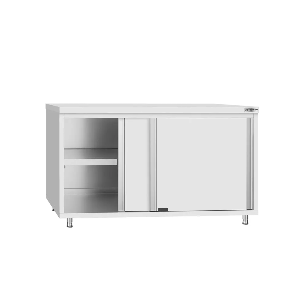 Професионален Работен шкаф от неръждаема стомана ECO Flex - 1400x700mm - с плъзгащи се врати