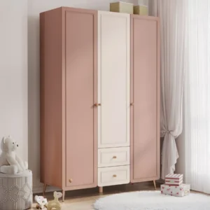 Трикрилен гардероб «Elegance baby» с две чекмеджета, ширина 129см