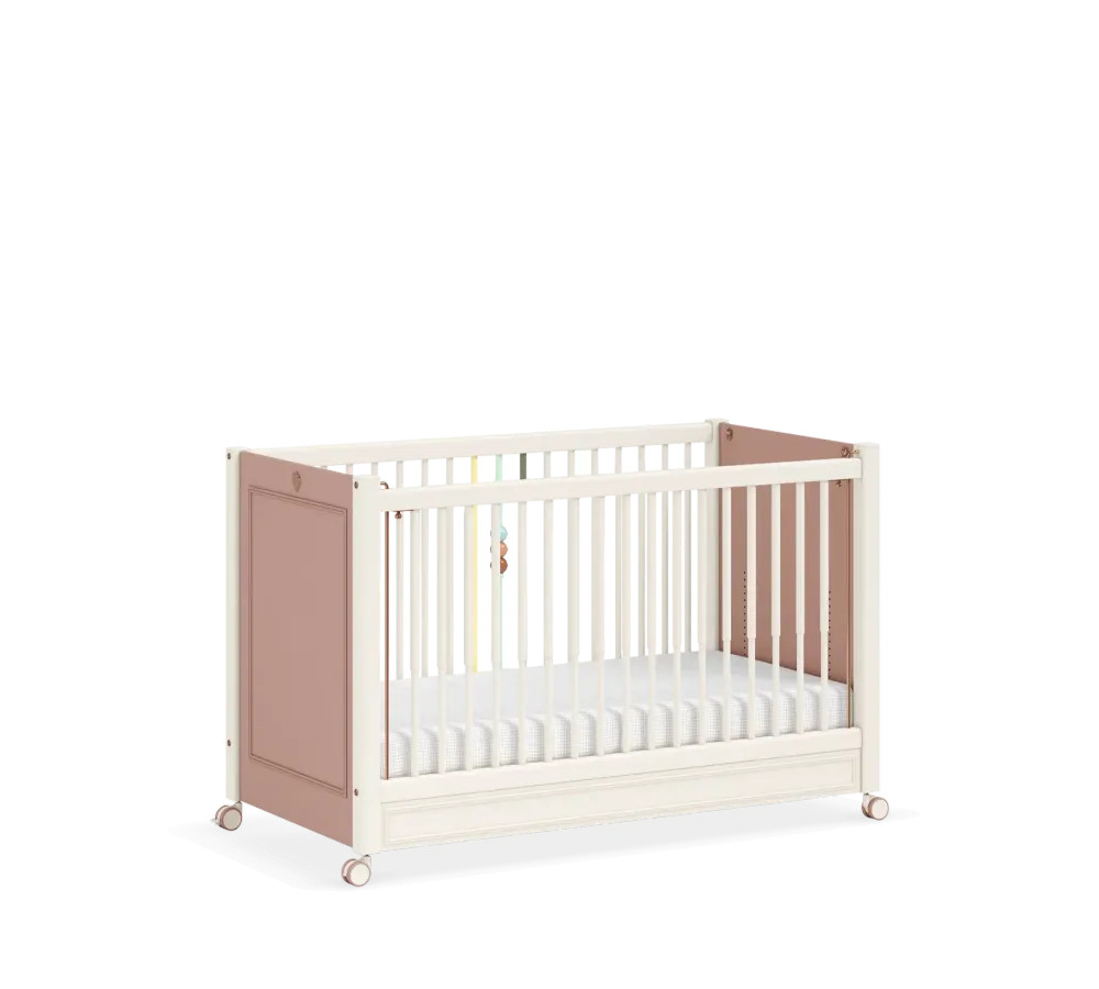 Бебешка кошара «Elegance Baby» с въртящи колелца и подвижна преграда, за матрак 60х120см