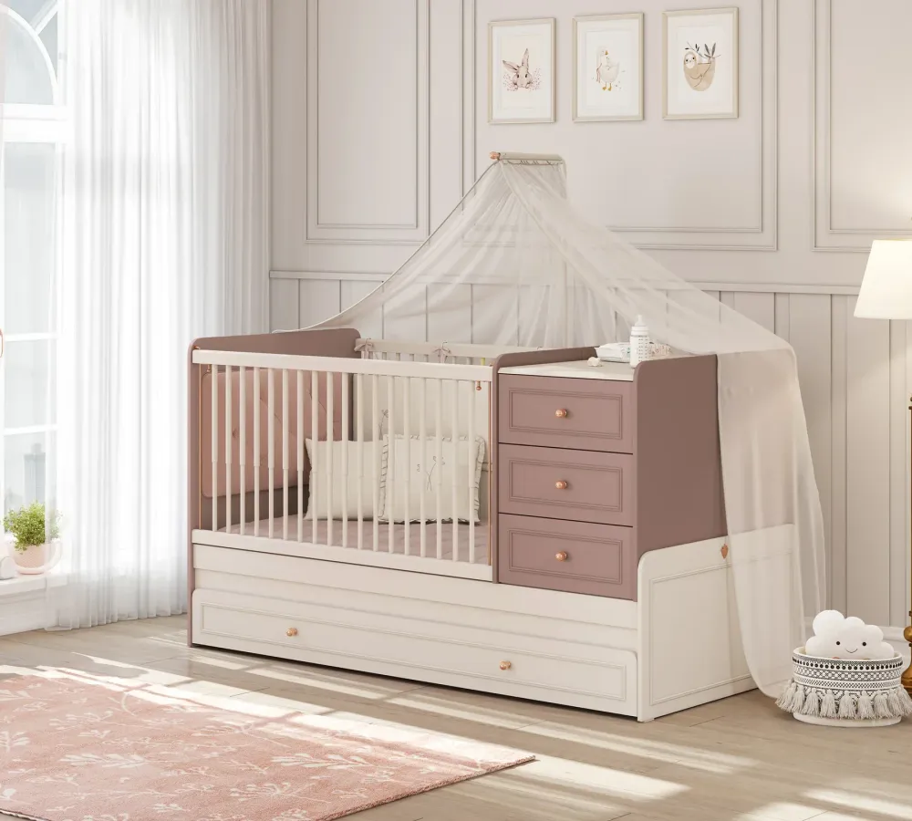 Трансформираща се бебешка кошара - легло «Elegance Baby» за матрак 80x180cm