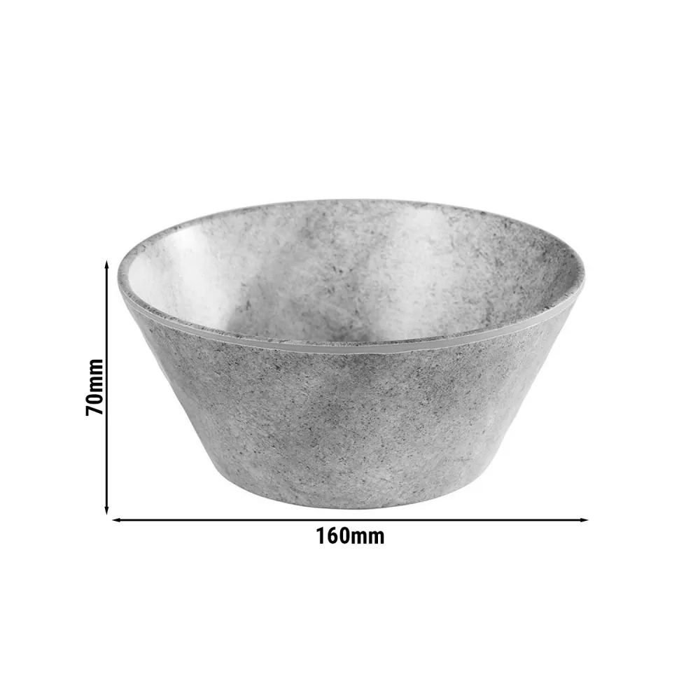 (6 бр.) Купа - ELEMENT - Меламин - 0.5L - Ø 160mm - Дълбочина: 70mm - Сиво