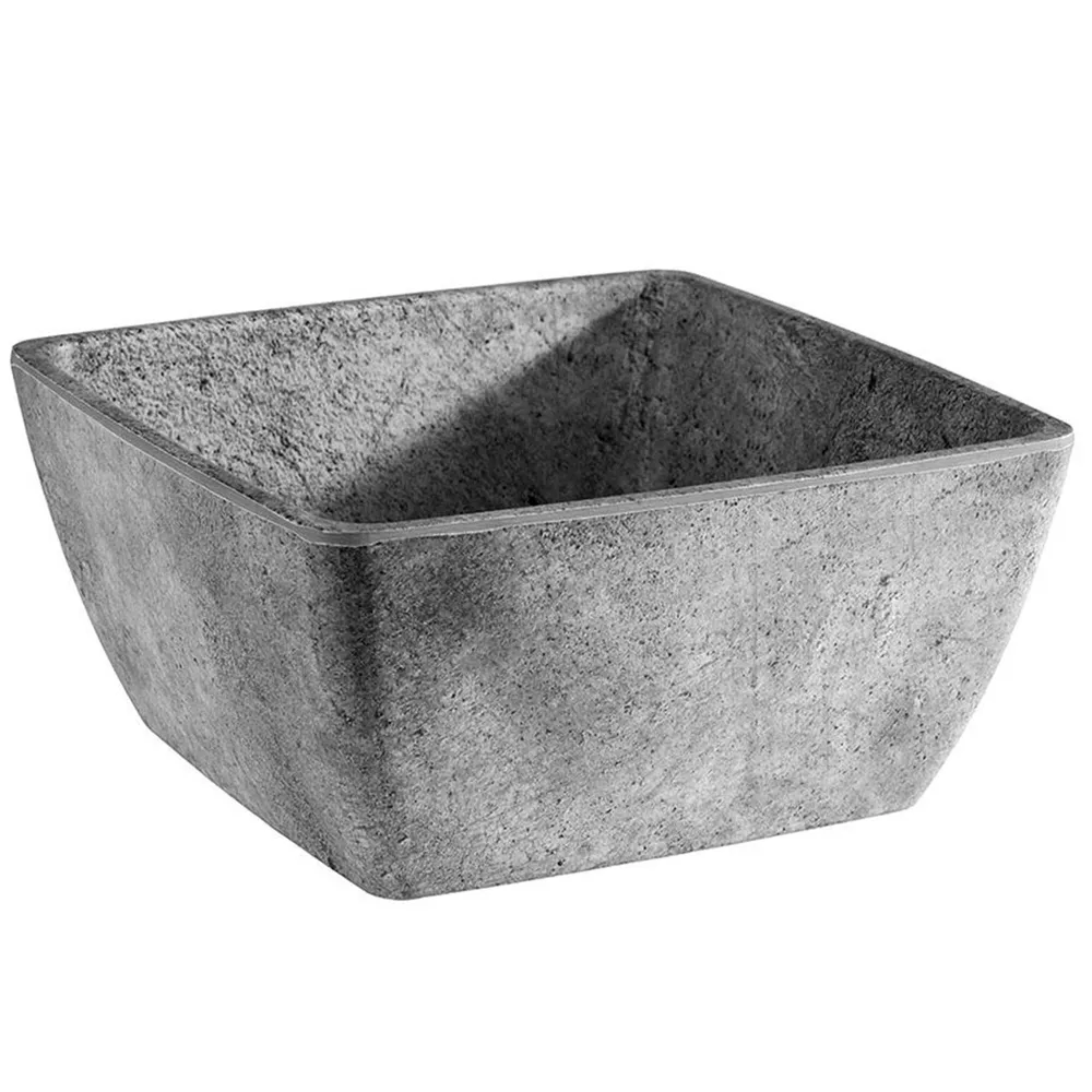 (6 бр.) Купа - ELEMENT - Меламин - 1.5L - правоъгълна - 190x190mm - Дълбочина: 90mm - Сиво