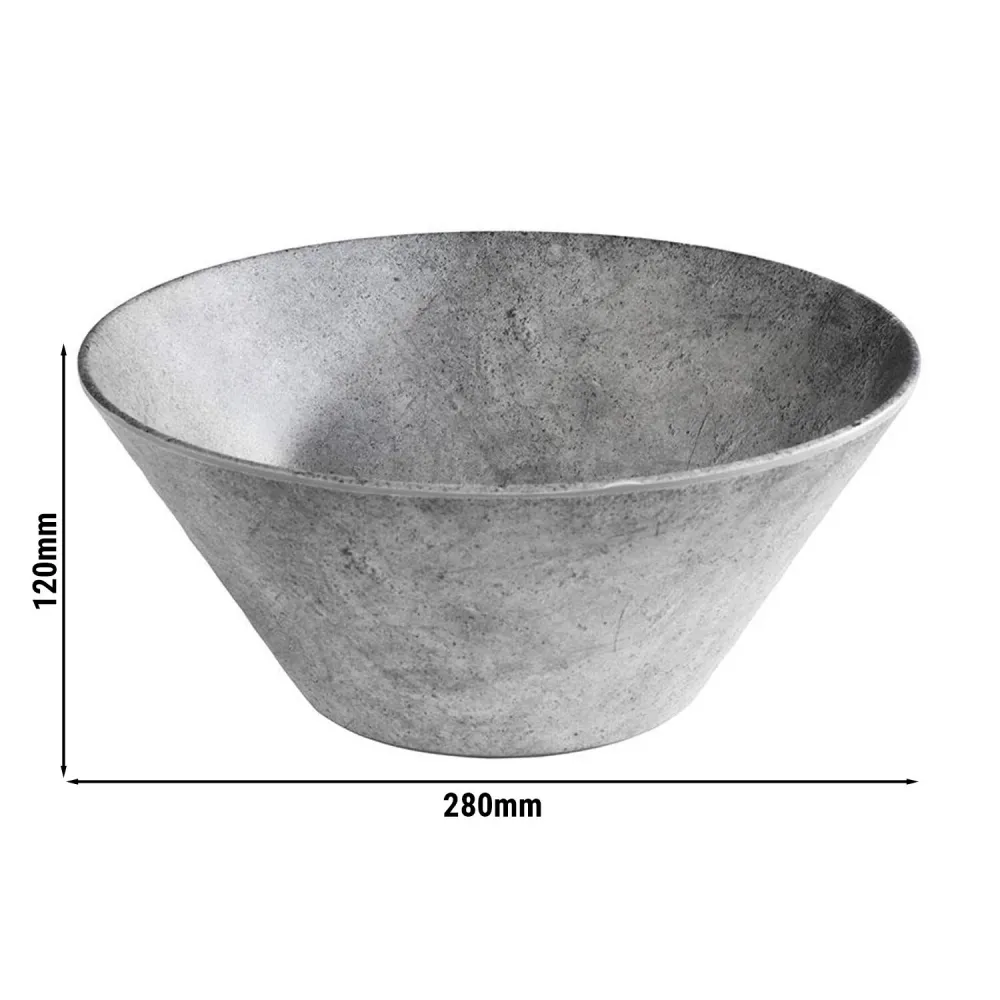 (6 бр.) Купа - ELEMENT - Меламин - 3L - Ø 280mm - Дълбочина: 120mm - Сиво