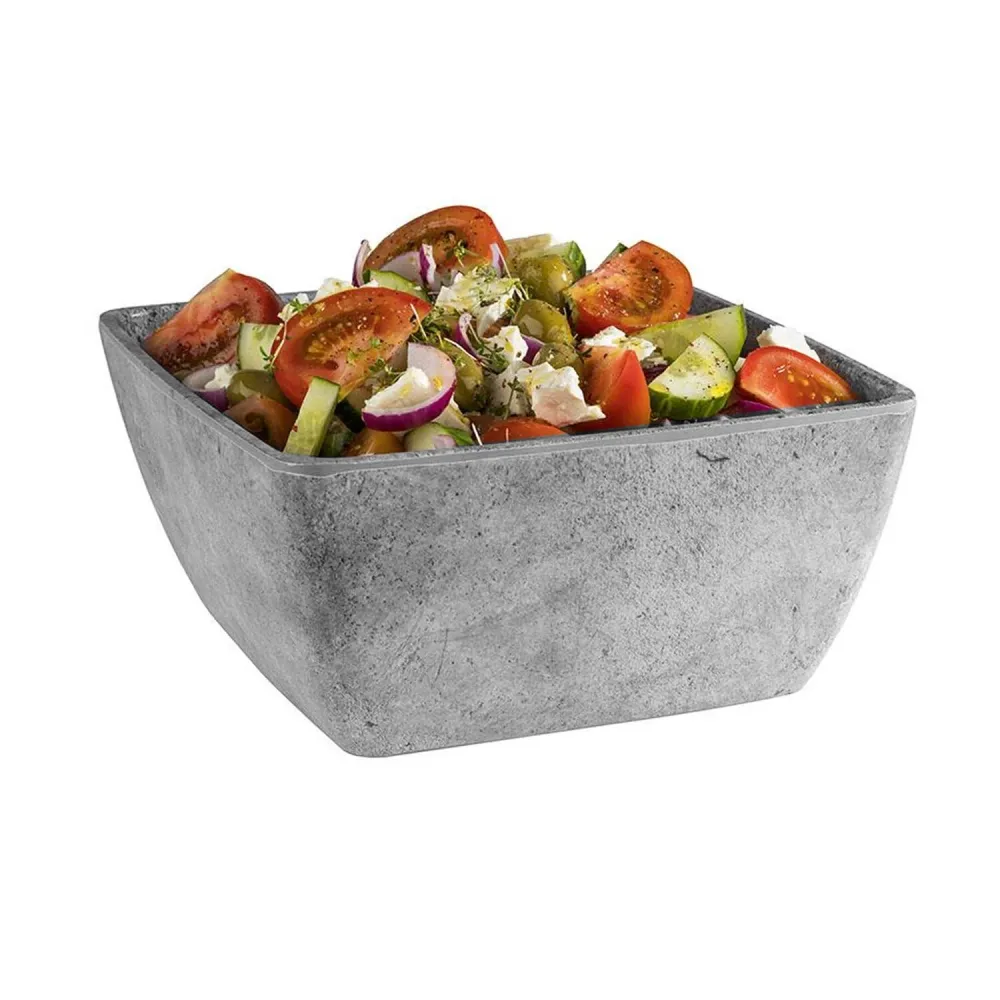 (6 бр.) Купа - ELEMENT - Меламин - 3.8L - правоъгълна - 250x250mm - Дълбочина: 120mm - Сиво