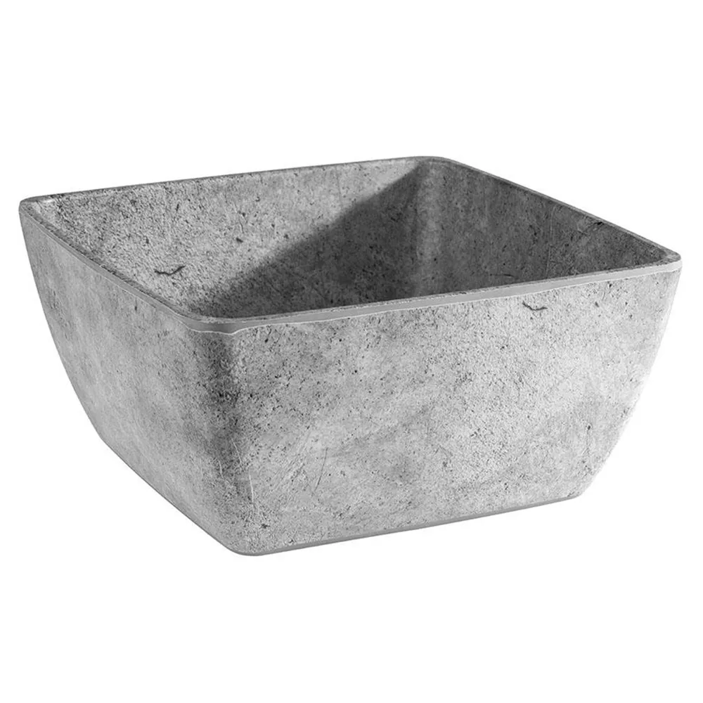 (6 бр.) Купа - ELEMENT - Меламин - 3.8L - правоъгълна - 250x250mm - Дълбочина: 120mm - Сиво