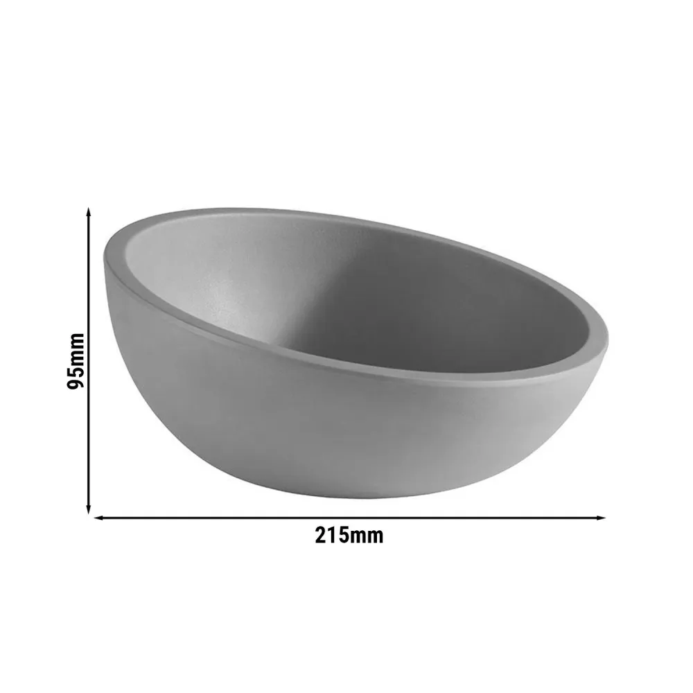 (6 бр.) Купа - ELEMENT LOOK - Меламин - 0.7L - Ø 215mm - Дълбочина: 95mm - Сиво