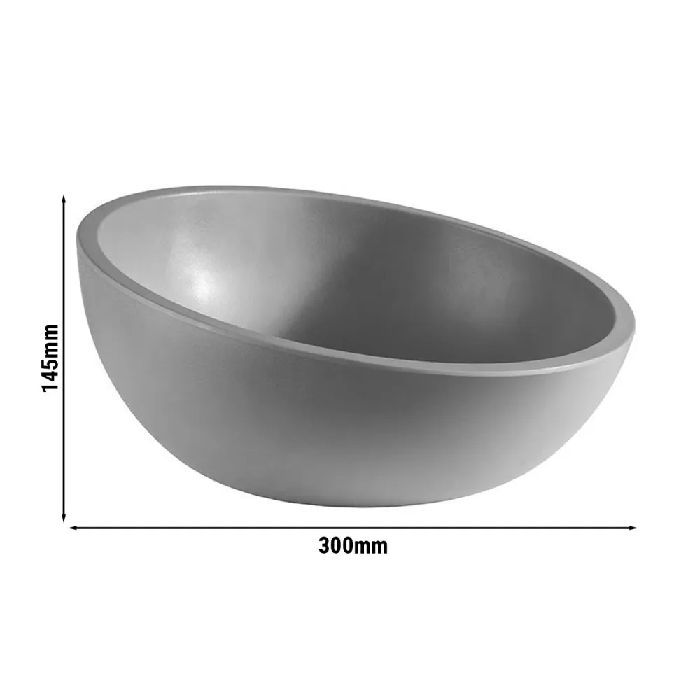 (6 бр.) Купа - ELEMENT LOOK - Меламин - 2.3L - Ø 300mm - Дълбочина: 145mm - Сиво