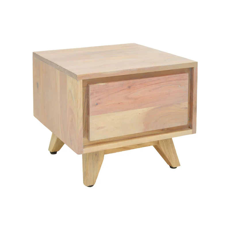 Нощно шкафче Emira акациево дърво в естествен нюанс 40x40x35см