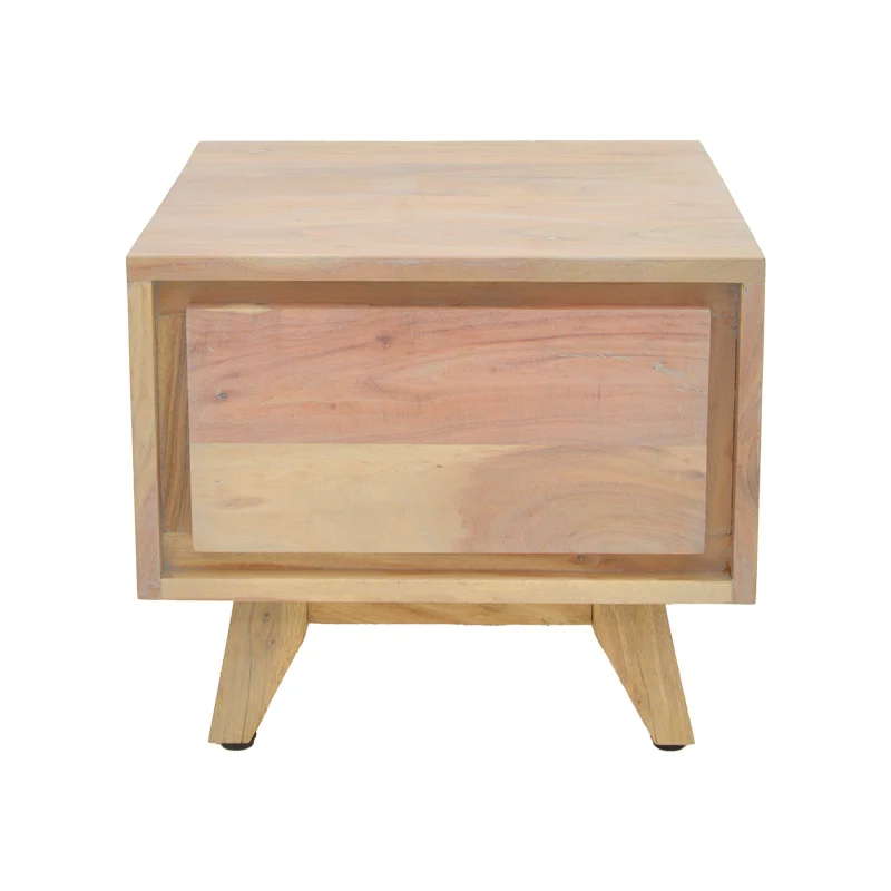 Нощно шкафче Emira акациево дърво в естествен нюанс 40x40x35см