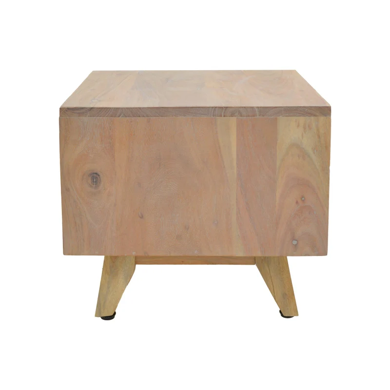 Нощно шкафче Emira акациево дърво в естествен нюанс 40x40x35см