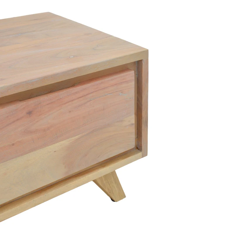Нощно шкафче Emira акациево дърво в естествен нюанс 40x40x35см