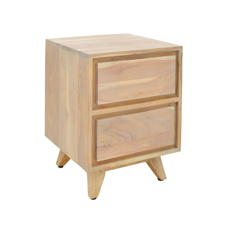 Нощно шкафче Emira акациево дърво в естествен нюанс 40x40x54см