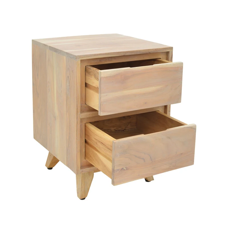Нощно шкафче Emira акациево дърво в естествен нюанс 40x40x54см