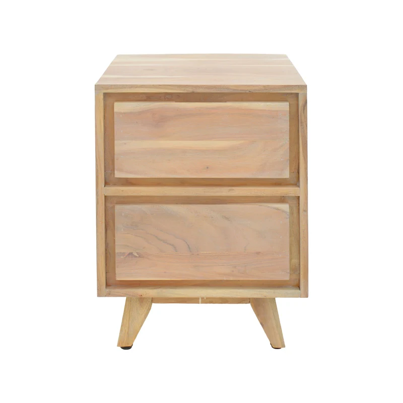 Нощно шкафче Emira акациево дърво в естествен нюанс 40x40x54см