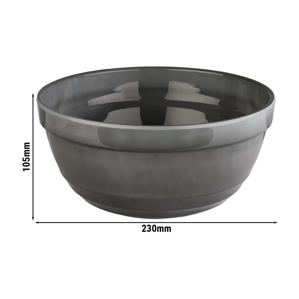 (6 бр.) Купа - EMMA - Меламин - 2.3L - Ø 230mm - Дълбочина: 105mm - Сиво