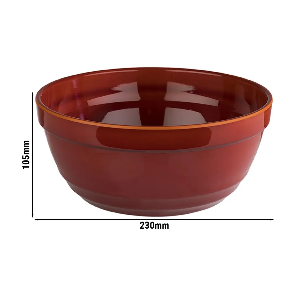 (6 бр.) Купа - EMMA - Меламин - 2.3L - Ø 230mm - Дълбочина: 105mm - Червено