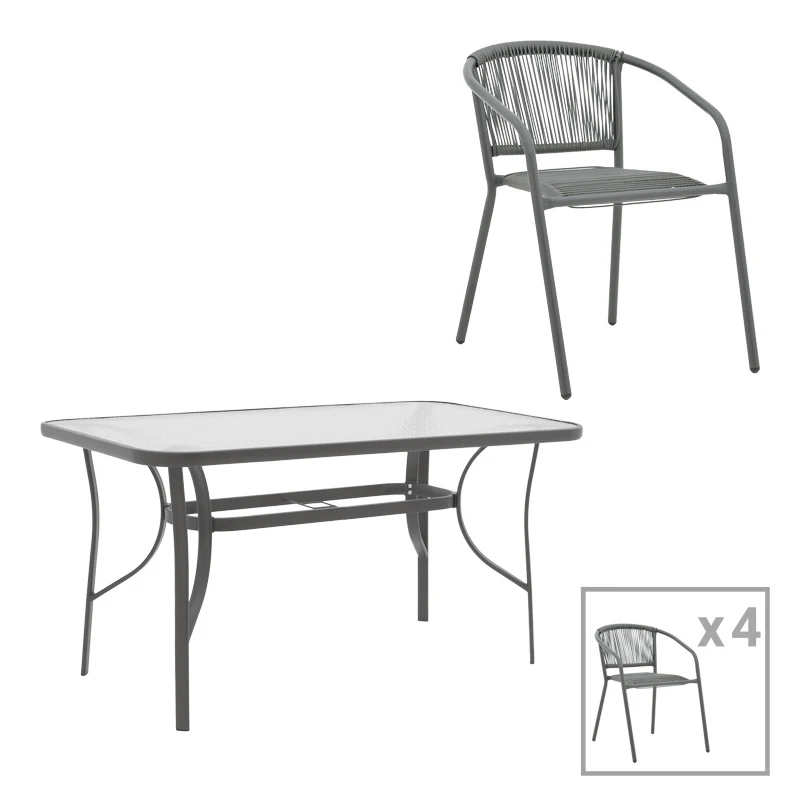 Трапезария Ensure-Lindaria 5 части с маса с размери 140x80x70ек