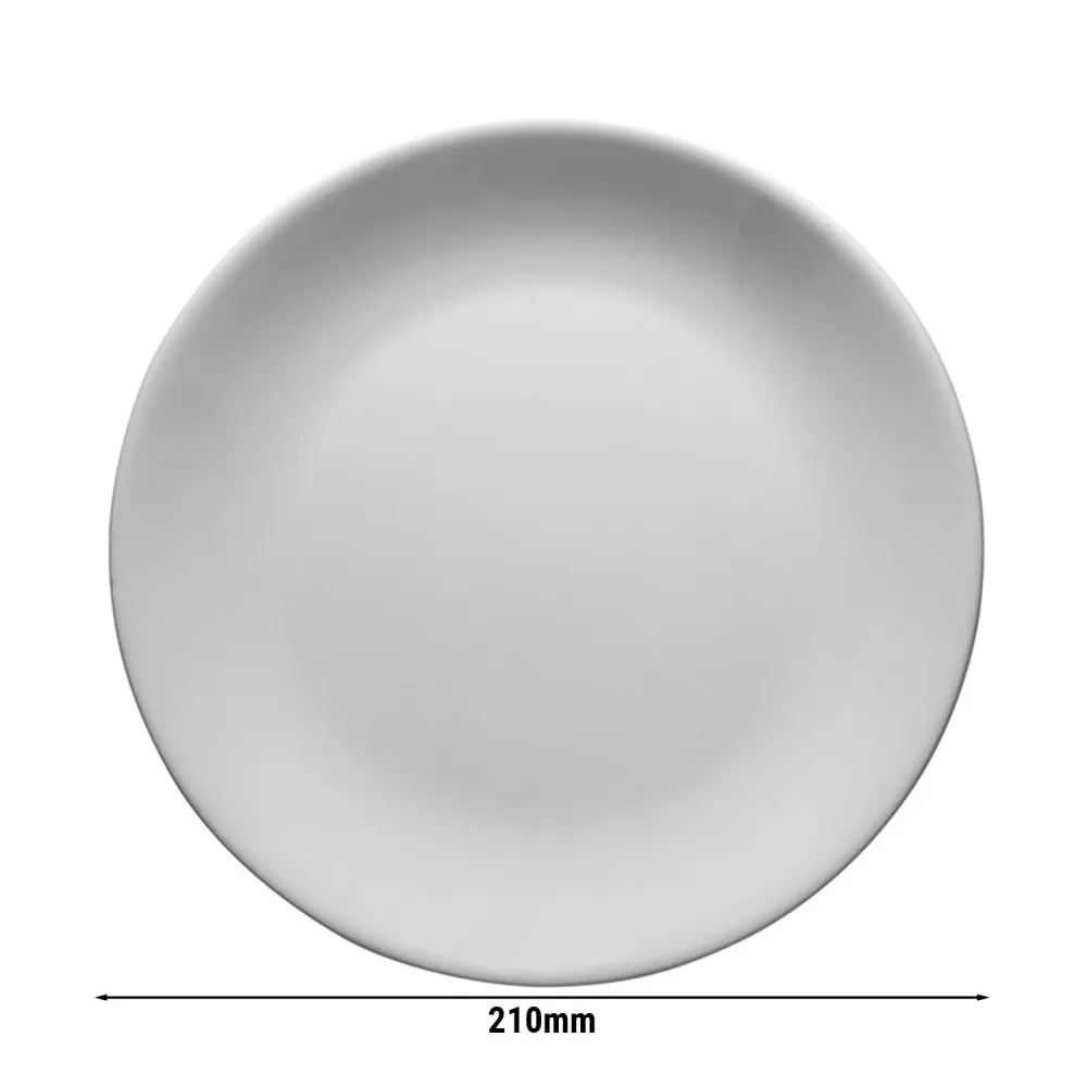 (24 бр.) ENTITY - Плоска чиния - Порцелан - 210x210mm - Бял