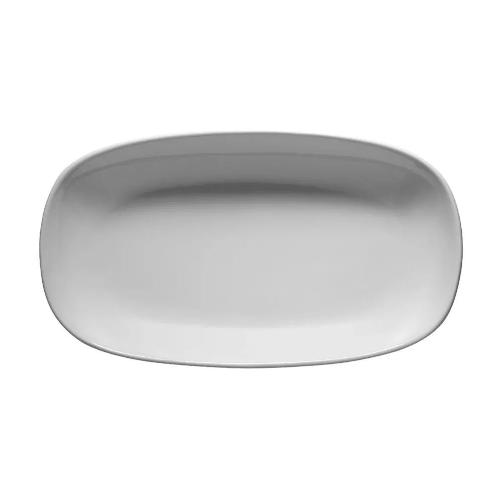 (12 бр.) ENTITY - Овална чиния - Порцелан - 240x110mm - Бял