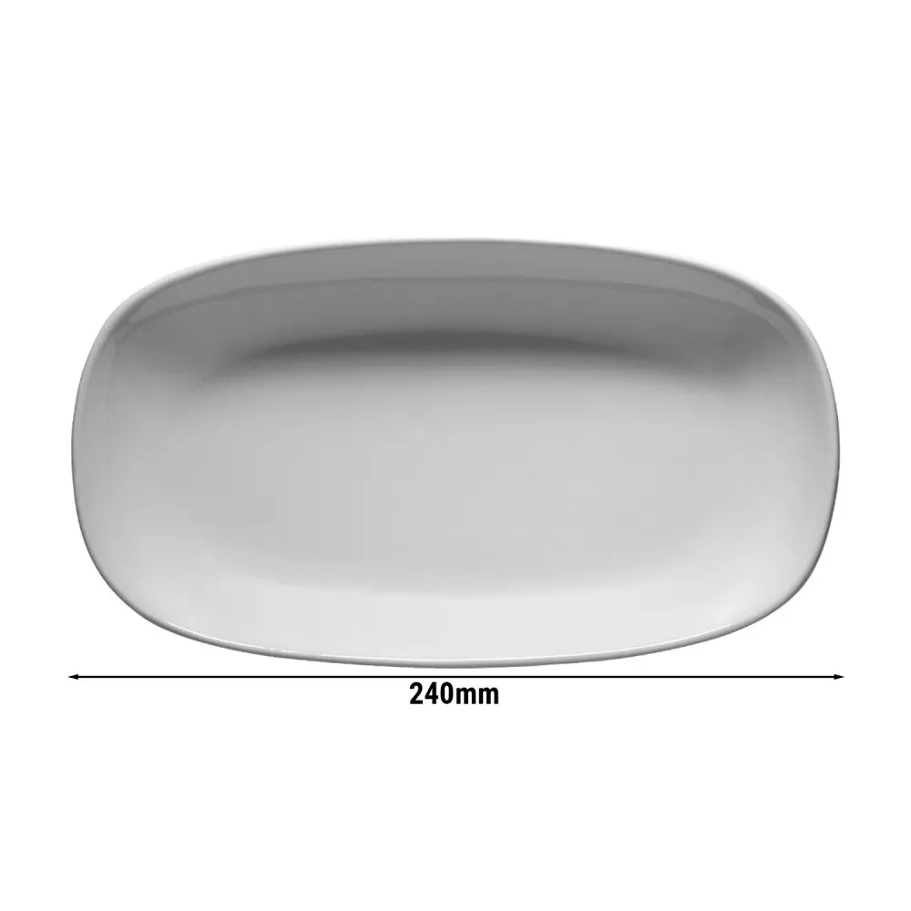 (12 бр.) ENTITY - Овална чиния - Порцелан - 240x110mm - Бял