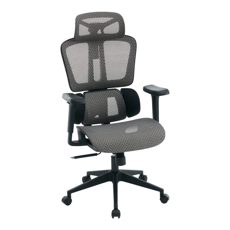 Офис стол Ergoflow черно-сив 73x64x112-135см