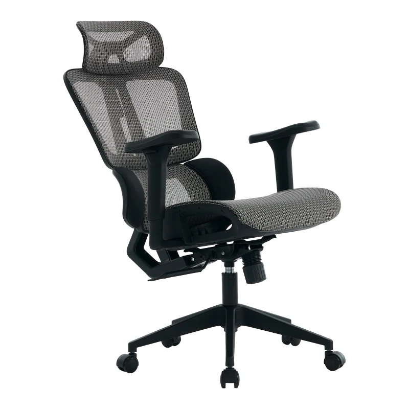 Офис стол Ergoflow черно-сив 73x64x112-135см