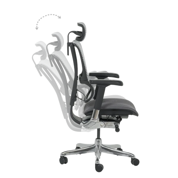 Ергономичен стол ERGOHUMAN IOO ELITE 2 - черна рамка - сив