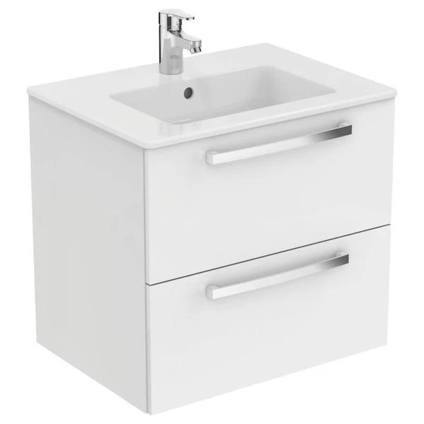 Долен шкаф за мивка Evrovit Tempo E3210WG Бял/Ideal Standart