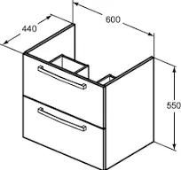 Долен шкаф за мивка Evrovit Tempo E3210WG Бял/Ideal Standart