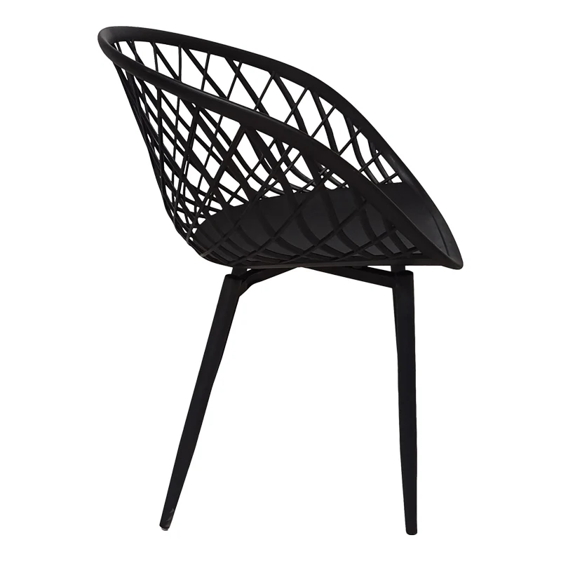 Комплект трапезна маса Ezra-Balou от 5 pp-mdf в черен цвят d100x73cm