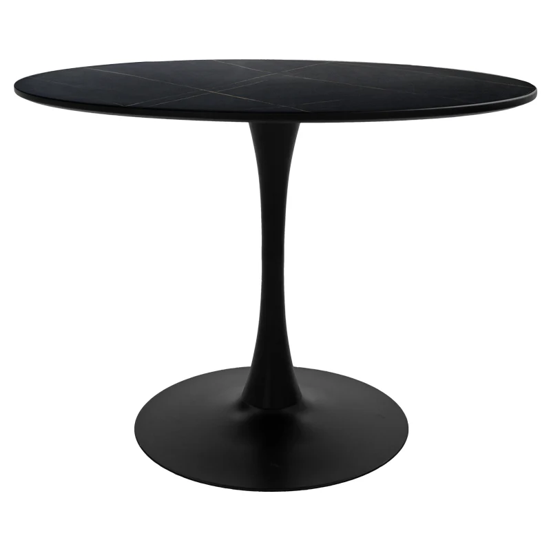 Комплект трапезна маса Ezra-Balou от 5 pp-mdf в черен цвят d120x73cm