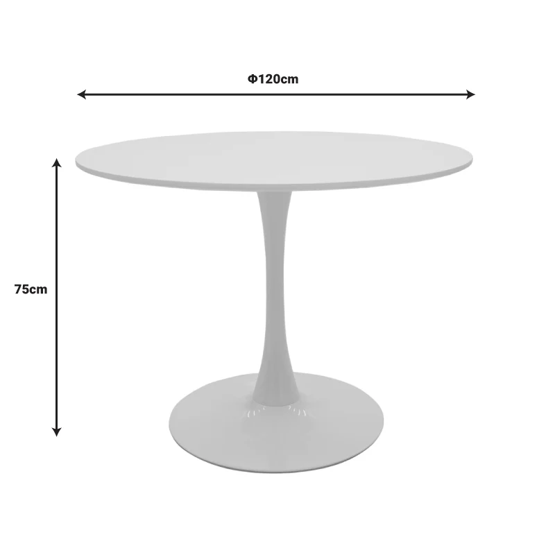 Комплект трапезна маса Ezra-Balou от 5 pp-mdf в черен цвят d120x73cm
